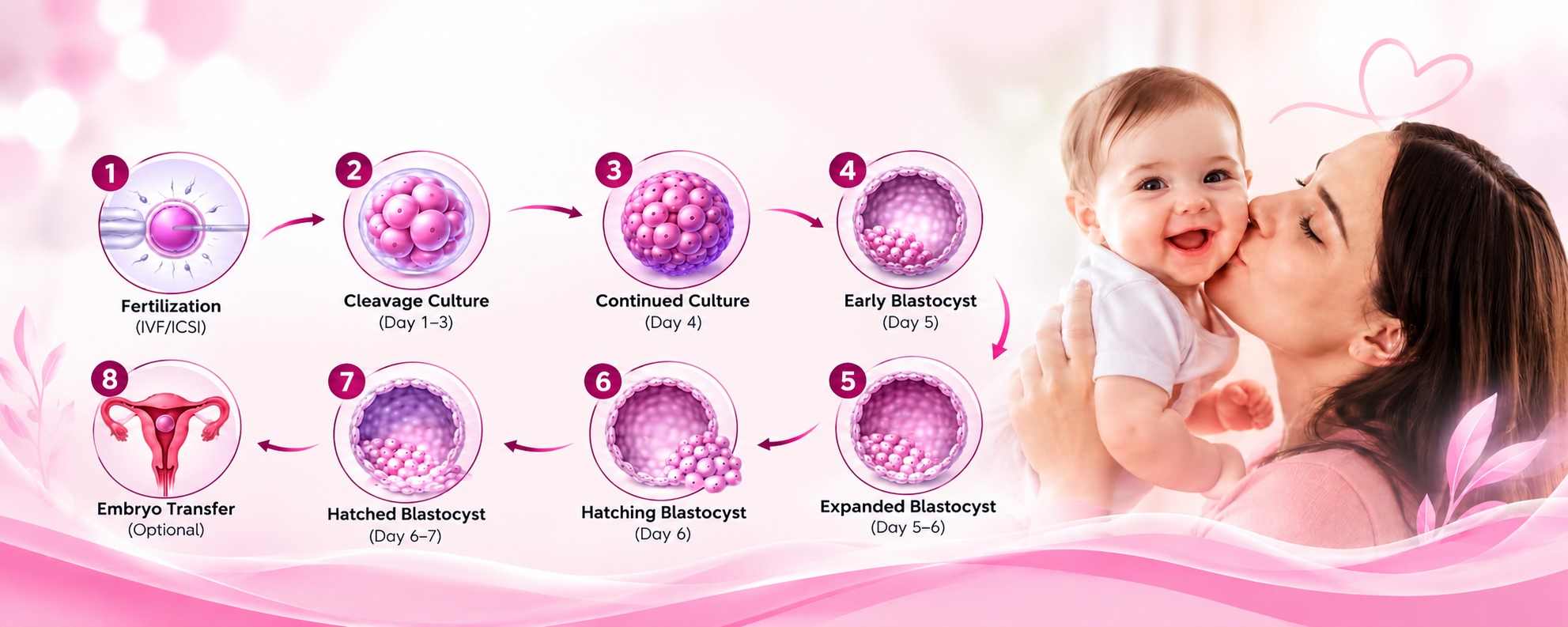 IVF & ICSI fertility care with family and baby imagery at Ashalatha IVF Hospital Tirupati